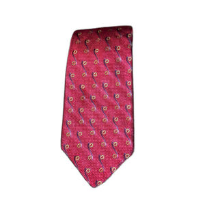 Paul Fredrick Red Geometric Silk Tie